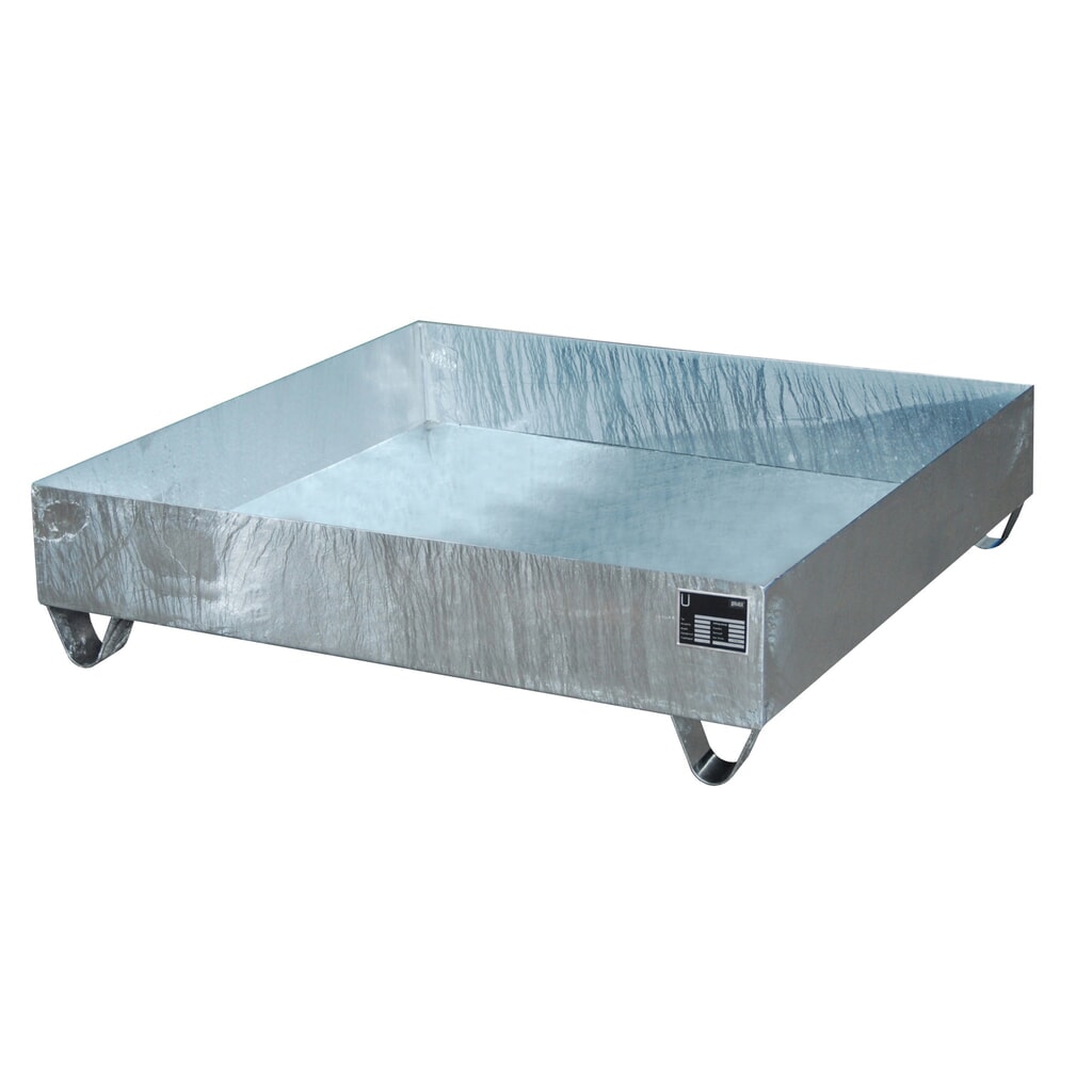 Bauer® cubeta de retención de acero, altura libre para carretilla 100 mm, Al x An x F 285 x 1.200 x 1.200 mm, sin rejilla galvanizada, 4 x 200 l, galvanizado en caliente Imagen del producto: Bauer® cubeta de retención de acero, altura libre para carretilla 100 mm, Al x An x F 285 x 1.200 x 1.200 mm, sin rejilla galvanizada, 4 x 200 l, galvanizado en caliente