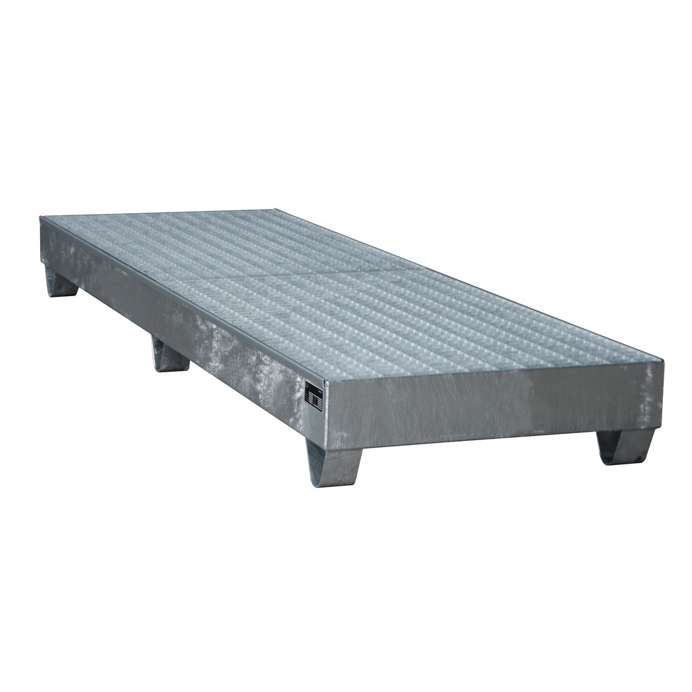 Número de imagen del producto 2: Bauer® Cuba de contención de acero, H x A x F 250 x 800 x 2.400 mm, con rejilla, 4 x 200 l, galvanizada en caliente