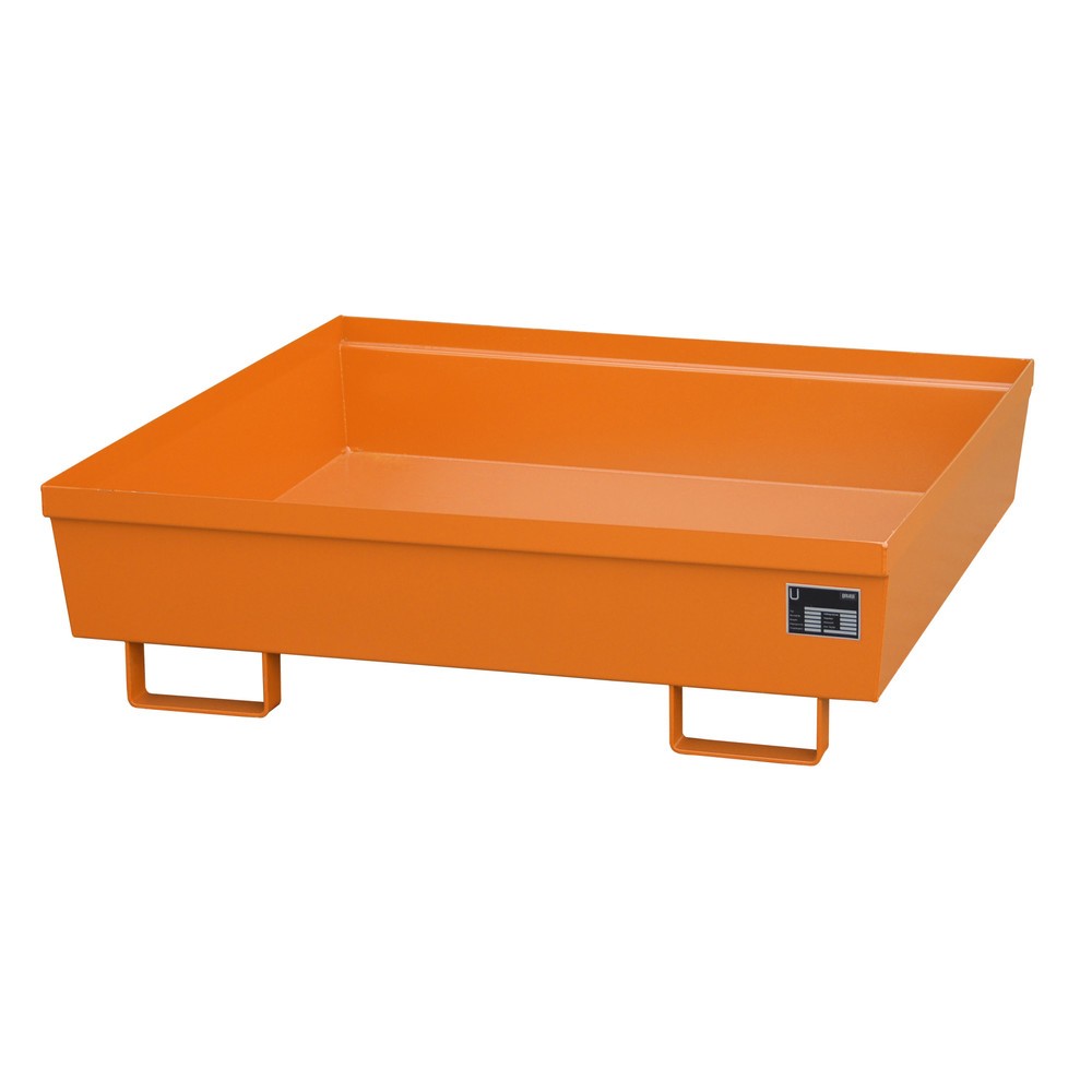 Número de imagen del producto 2: Bauer® Cuba de contención de acero, H x A x F 335 x 1.200 x 1.200 mm, sin rejilla, amarillo anaranjado