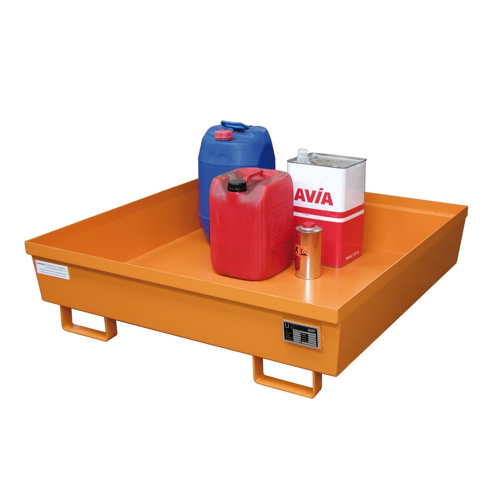 Imagen del producto: Bauer® Cuba de contención de acero, H x A x F 335 x 1.200 x 1.200 mm, sin rejilla, amarillo anaranjado
