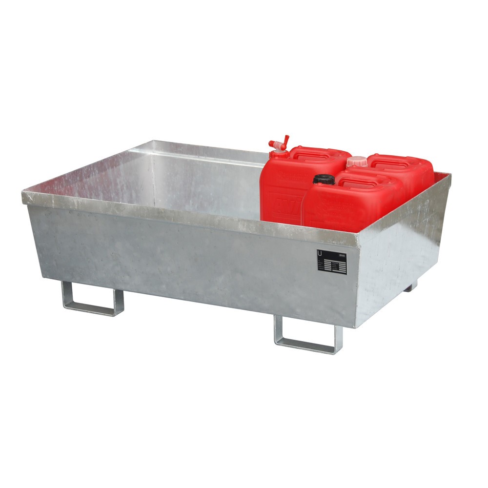 Número de imagen del producto 1: Bauer® Cuba de contención de acero, H x A x F 415 x 800 x 1.200 mm, sin rejilla, galvanizada en caliente