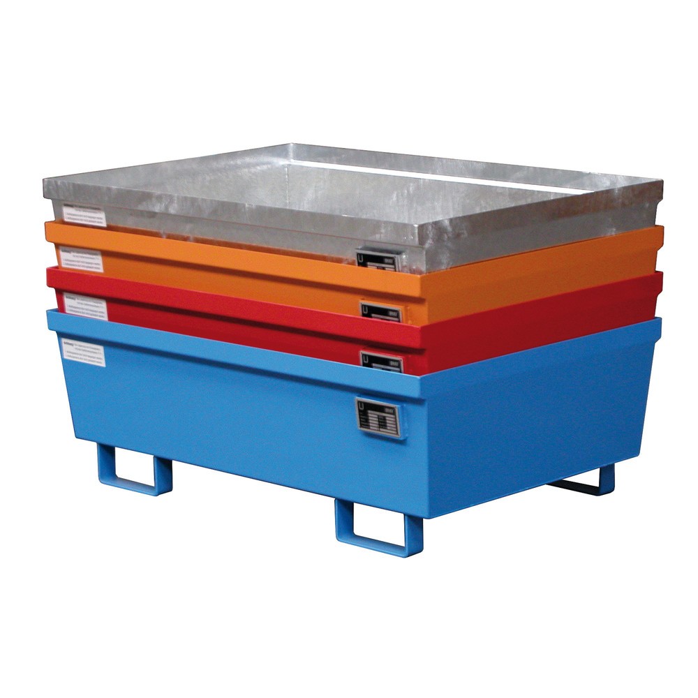 Número de imagen del producto 2: Bauer® Cuba de contención de acero, H x A x F 415 x 800 x 1.200 mm, sin rejilla, amarillo anaranjado