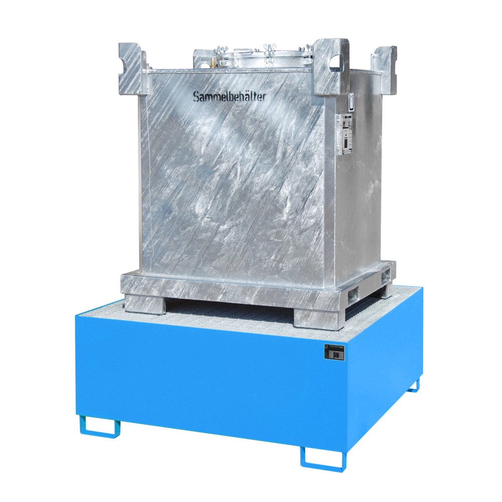 Número de imagen del producto 2: Bauer® Cuba de contención de acero para 1x KTC/IBC (contenedores cisterna cúbicos /a granel), azul claro