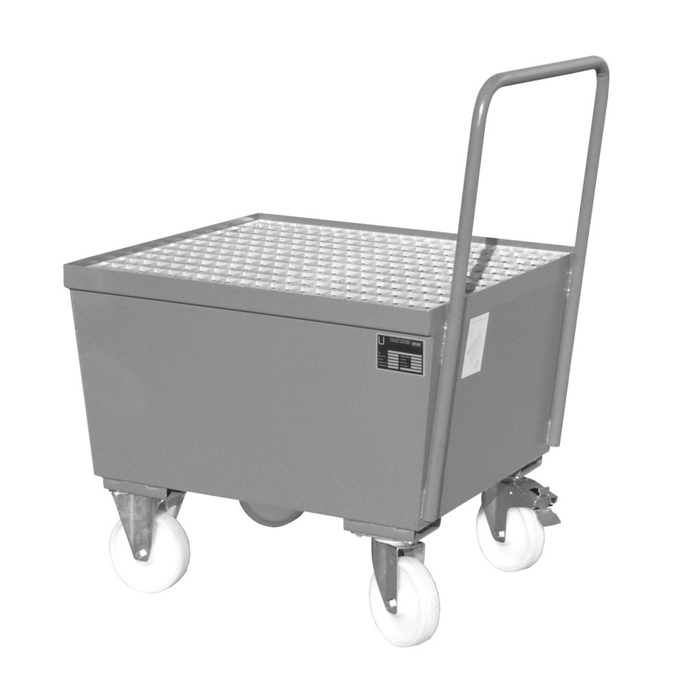 Imagen del producto: Bauer® Cuba de contención con ruedas, incl. 1 soporte para barriles de 200 l vertical, capacidad 215 l, gris marengo