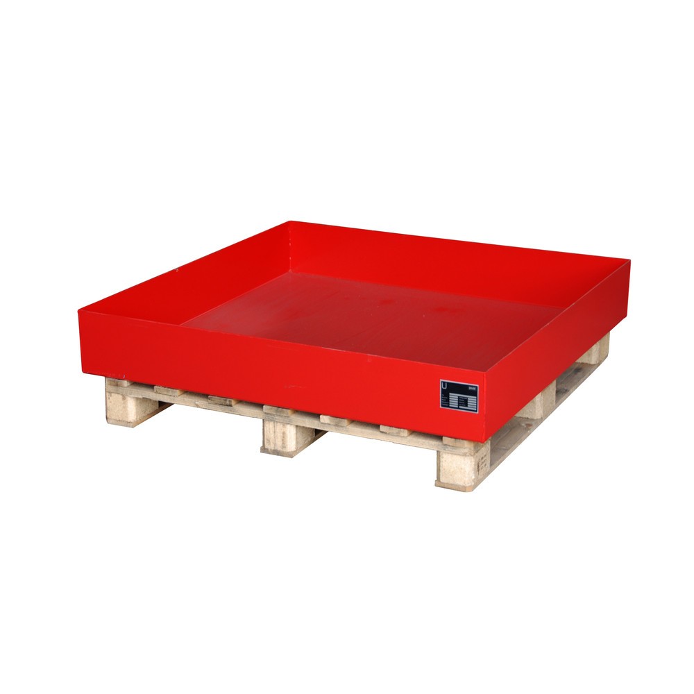 Imagen del producto: Bauer® Cuba de contención para palets, H x A x F 185 x 1.200 x 1.200 mm, sin rejilla, rojo fuego