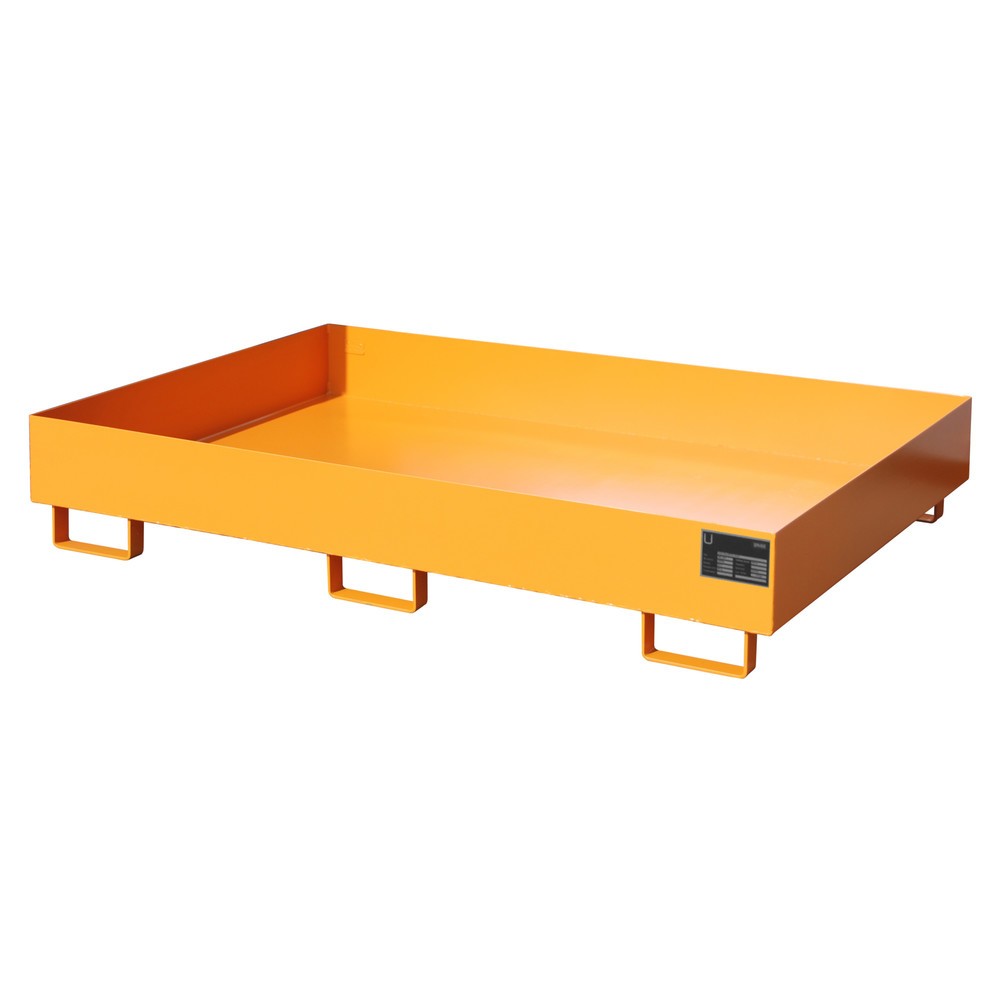 Imagen del producto: Bauer® Cuba para suelo de estantería, Al x An x F 250 x 1.300 x 1.750 mm, capacidad 240 l, sin rejilla, amarillo anaranjado