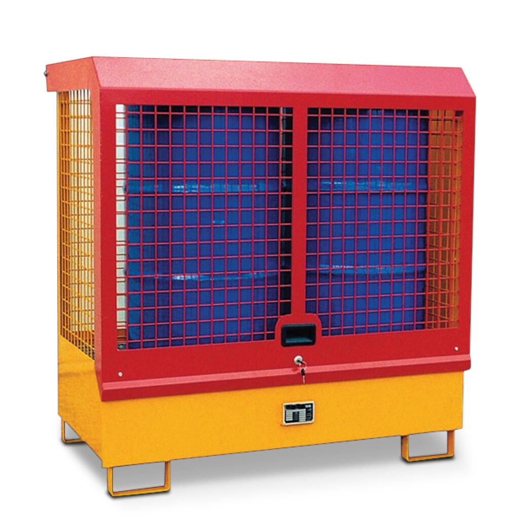 Bauer®Depósito de sustancias peligrosas para aplicación|uso en interiores, capó y paredes de celosía, pintado, amarillo naranja Imagen del producto: Bauer®Depósito de sustancias peligrosas para aplicación|uso en interiores, capó y paredes de celosía, pintado, amarillo naranja
