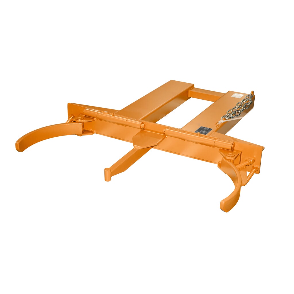 Bauer® Pinza para bidones FK-I para bidones con tapón de acero, tapa de acero y bidones con aros de rodadura, acoplamiento para apilador, capacidad de carga 500 kg, pintada, color amarillo anaranjado Imagen del producto: Bauer® Pinza para bidones FK-I para bidones con tapón de acero, tapa de acero y bidones con aros de rodadura, acoplamiento para apilador, capacidad de carga 500 kg, pintada, color amarillo anaranjado