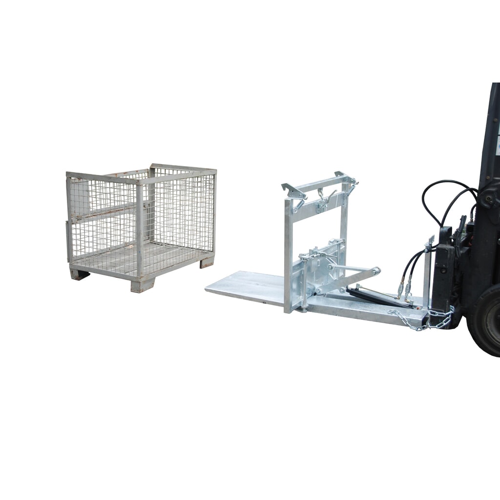 Bauer® Kippomat modelo KG-A, sistema de volcado con la fuerza hidráulica del apilador, galvanizado en caliente, CC 500 kg Imagen del producto: Bauer® Kippomat modelo KG-A, sistema de volcado con la fuerza hidráulica del apilador, galvanizado en caliente, CC 500 kg