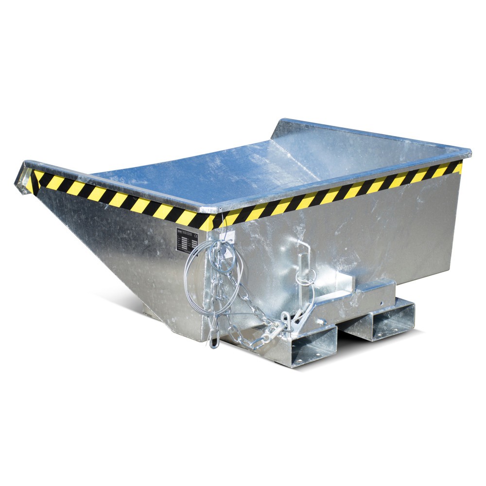 Imagen del producto: Bauer® Mini contenedor basculante con mecanismo rodante desenrollado, baja altura de construcción, galvanizado, volumen 0,275 m³