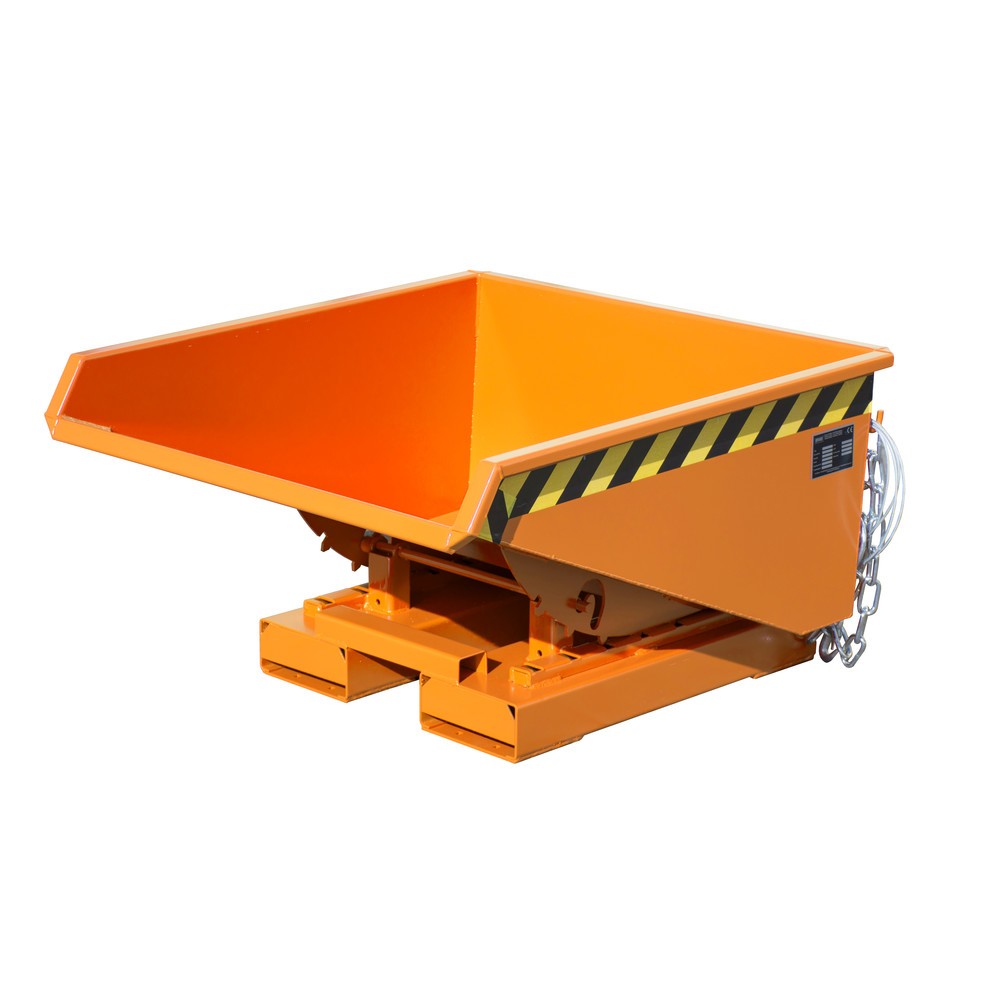 Imagen del producto: Bauer® Mini contenedor basculante con mecanismo rodante, baja altura de construcción, pintado, volumen 0.225 m³, RAL 2000 amarillo naranja