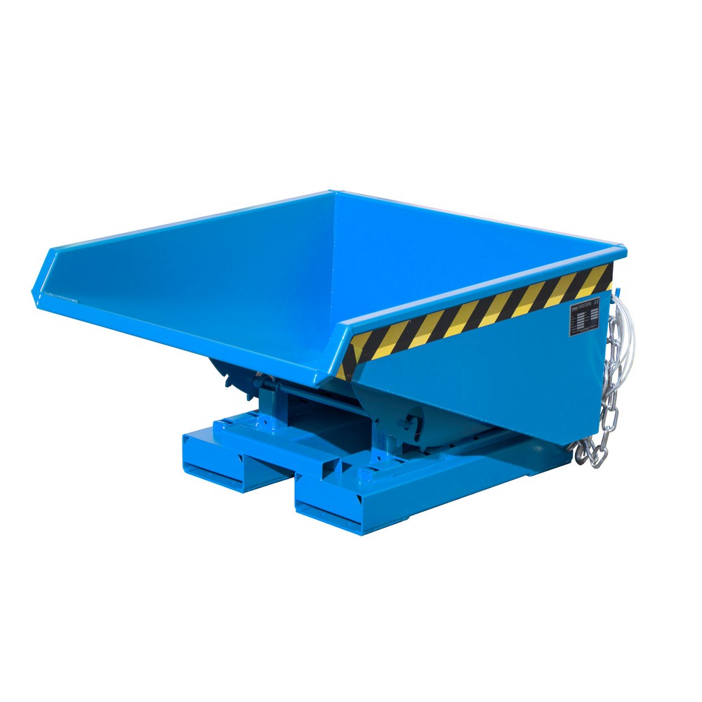 Imagen del producto: Bauer® Mini contenedor basculante con mecanismo rodante, baja altura de construcción, pintado, volumen 0.225 m³, RAL 5012 azul luminoso