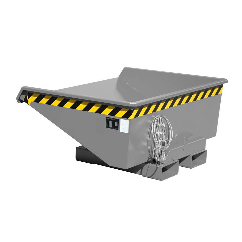 Imagen del producto: Bauer® Mini contenedor basculante con mecanismo rodante, baja altura de construcción, pintado, volumen 0.275 m³, RAL 7005 gris ratón