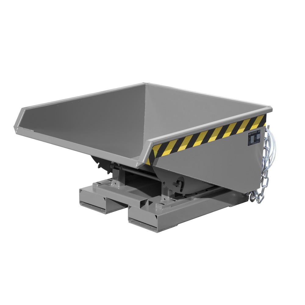 Imagen del producto: Bauer® Mini contenedor basculante con mecanismo rodante, baja altura de construcción, pintado, volumen 0.225 m³, RAL 7005 gris ratón