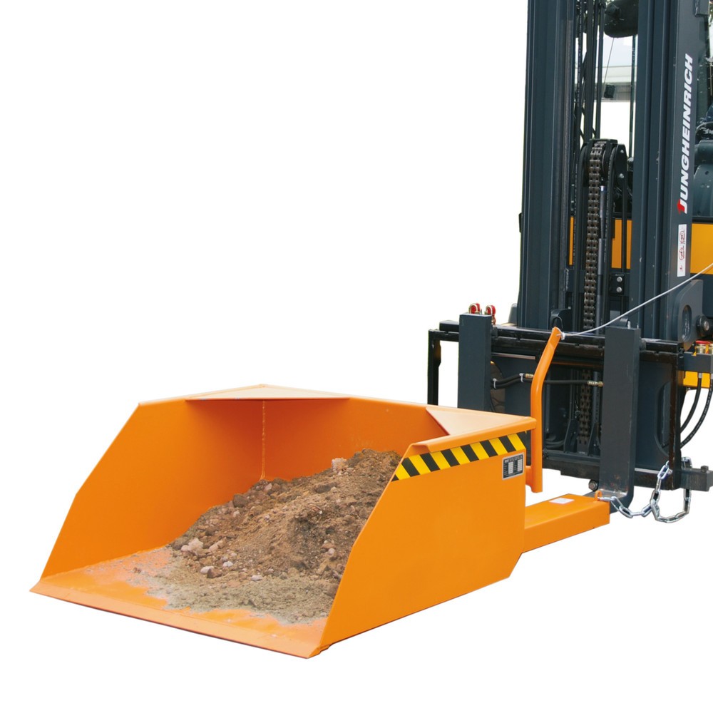 Número de imagen del producto 1: Bauer® Pala para carretilla elevadora, capacidad de carga 1000 kg, volumen 0,5 m³, naranja
