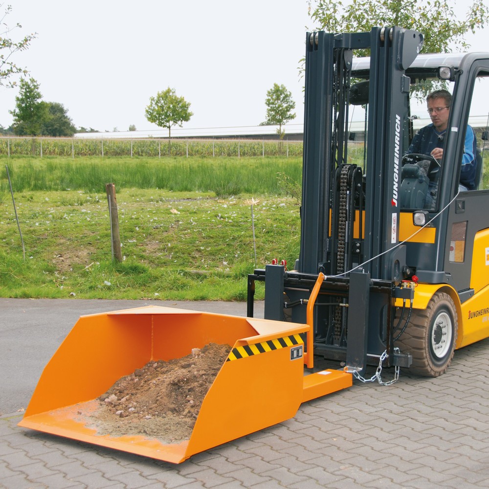 Número de imagen del producto 3: Bauer® Pala para carretilla elevadora, capacidad de carga 1000 kg, volumen 0,5 m³, naranja