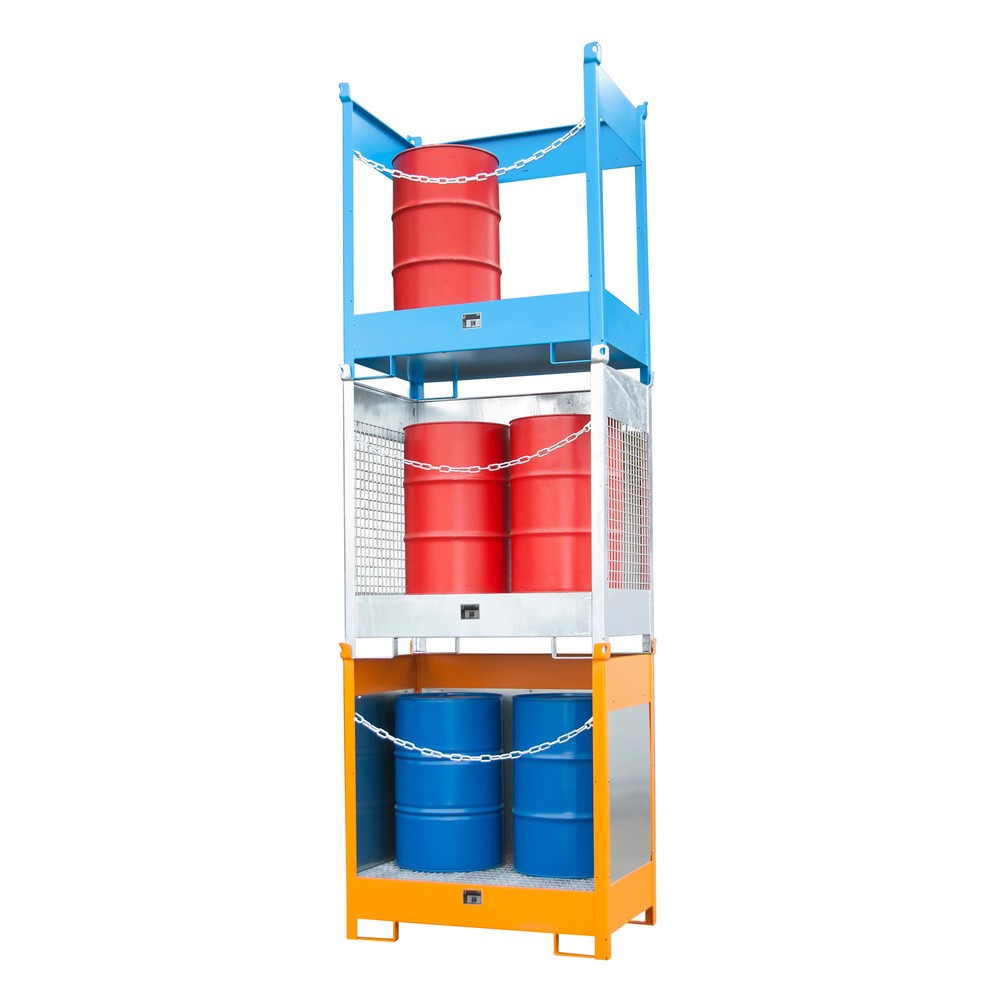 Número de imagen del producto 2: Bauer® Palet de almacén /transporte con cuba de contención, H x A x F 1.495 x 1.410 x 920 mm, cerrado, amarillo anaranjado