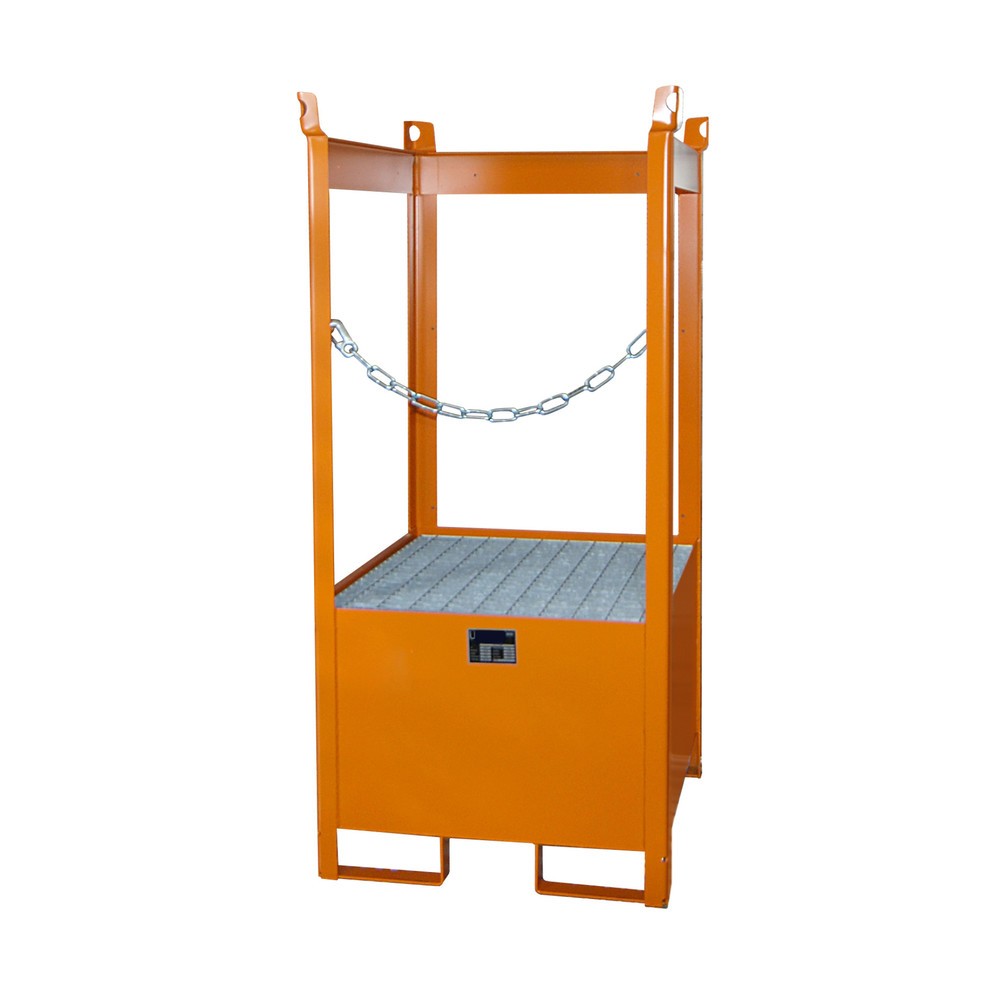 Número de imagen del producto 2: Bauer® Palet de almacén /transporte con cuba de contención, H x A x F 1.590 x 760 x 760 mm, abierto, amarillo anaranjado