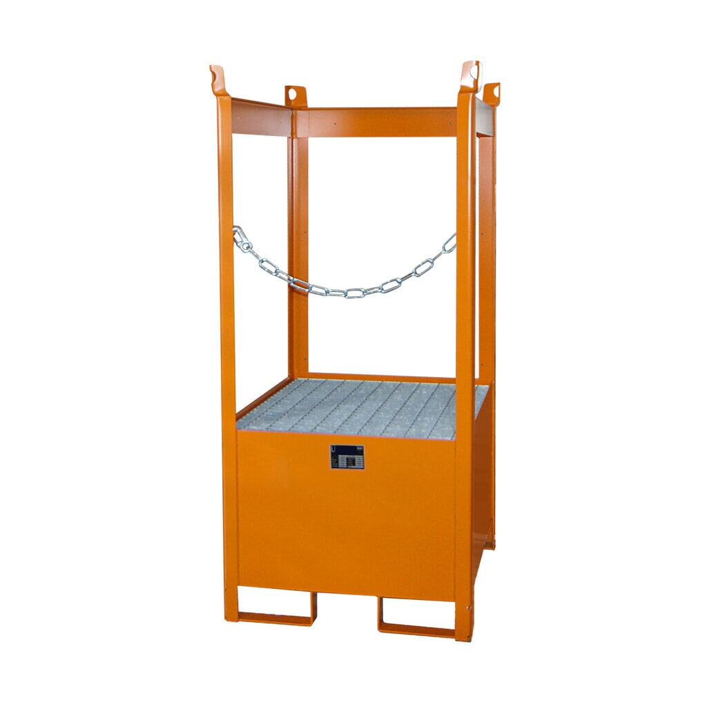 Número de imagen del producto 2: Bauer® Palet de almacén /transporte con cuba de contención, H x A x F 1.590 x 760 x 760 mm, abierto, amarillo anaranjado