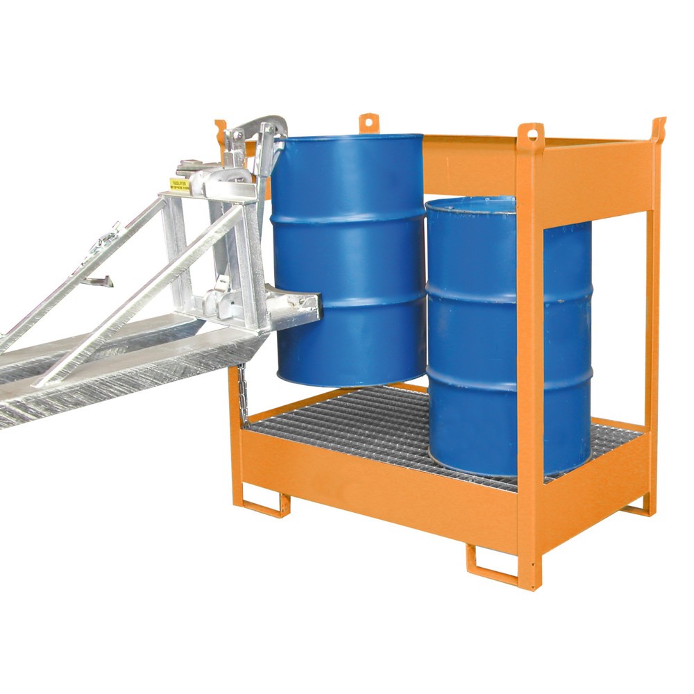 Número de imagen del producto 2: Bauer® Palet de almacén /transporte con cuba de contención, H x A x F 1.495 x 1.410 x 920 mm, abierto, amarillo anaranjado