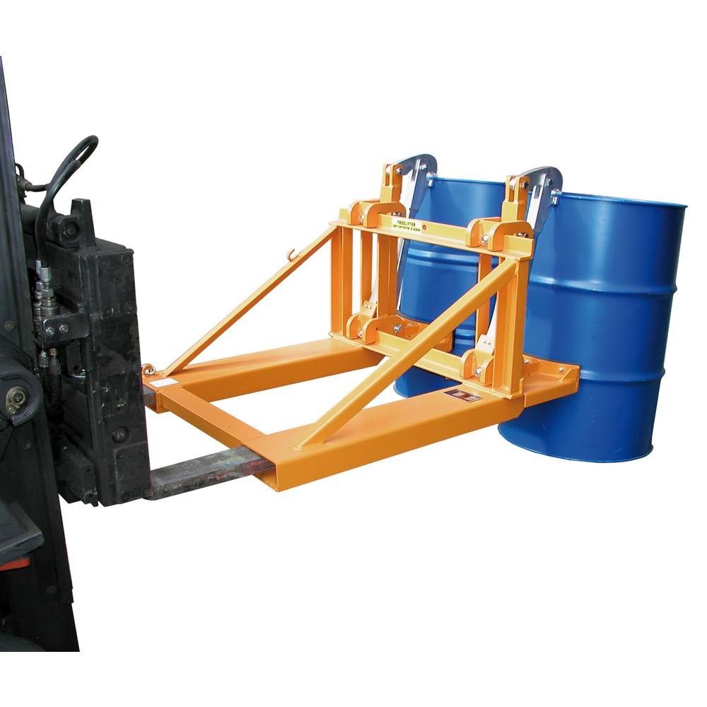 Número de imagen del producto 1: Bauer® Pinza para bidones, bidones redondos de acero y de plástico con perfil en L, c.c. 1.600 kg, RAL 2000 amarillo anaranjado