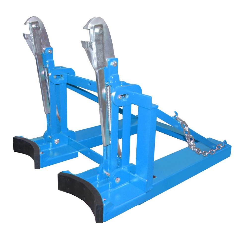 Número de imagen del producto 1: Bauer® Pinza para bidones, bidones redondos de acero y de plástico con perfil en L, c.c. 1.600 kg, RAL 5012 azul celeste