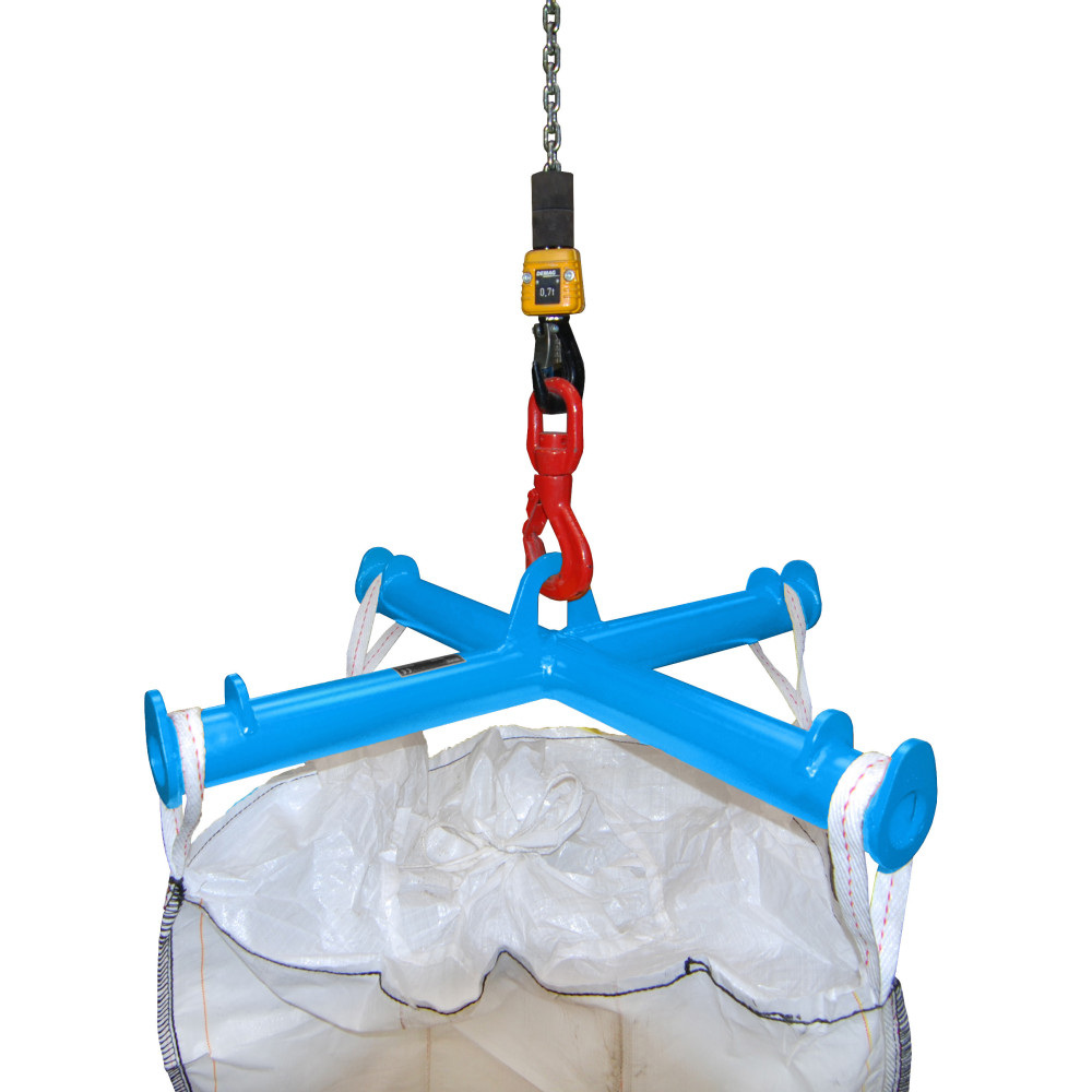 Número de imagen del producto 2: Bauer® Travel para BIG BAG, soporte de grúa, capacidad de carga 2.000 kg, pintado, RAL 5012 azul luminoso