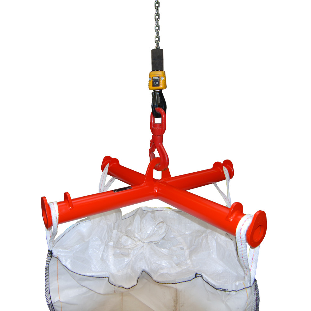 Número de imagen del producto 2: Bauer® Travel para BIG BAG, soporte de grúa, capacidad de carga 2.000 kg, pintado, RAL 3000 rojo fuego