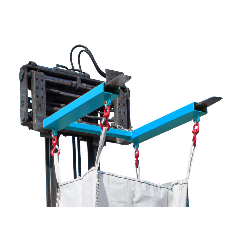 Número de imagen del producto 2: Bauer® Travel para BIG BAG, carretilla elevadora con 4 ganchos giratorios, capacidad de mercancía 1.250 kg, pintado, RAL 5012 azul luminoso
