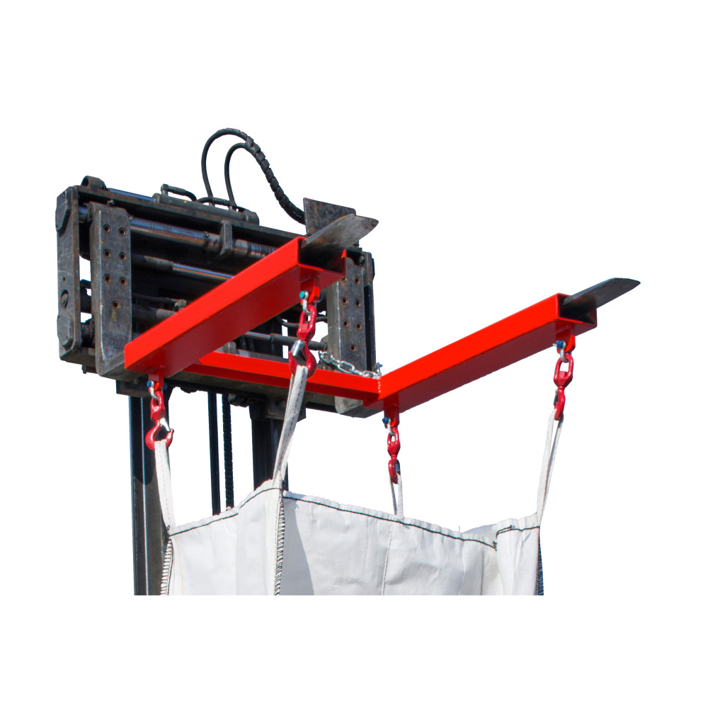 Número de imagen del producto 2: Bauer® Travel para BIG BAG, carretilla elevadora con 4 ganchos giratorios, capacidad de mercancía 1.250 kg, pintado, RAL 3000 rojo fuego