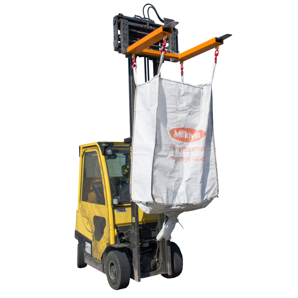 Número de imagen del producto 4: Bauer® Travel para BIG BAG, carretilla elevadora con 4 ganchos giratorios, capacidad de mercancía 1.250 kg, pintado, RAL 3000 rojo fuego