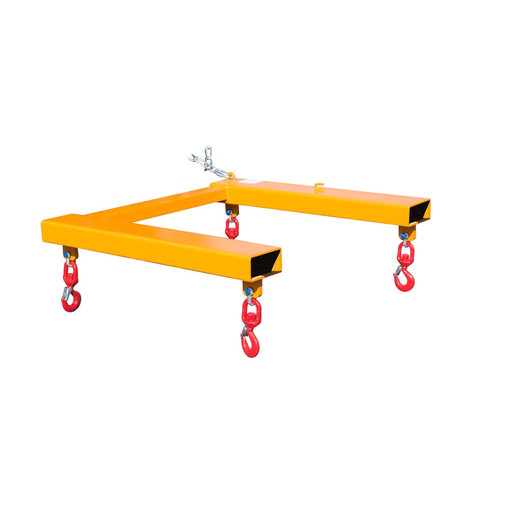 Imagen del producto: Bauer® Travel para BIG BAG, carretilla elevadora con 4 ganchos giratorios, capacidad de mercancía 1.250 kg, pintado, RAL 2000 amarillo naranja