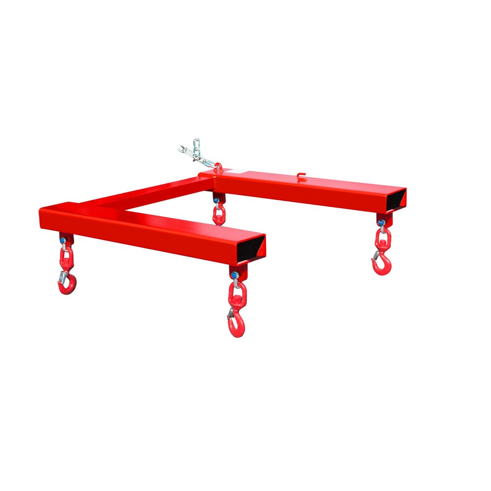 Imagen del producto: Bauer® Travel para BIG BAG, carretilla elevadora con 4 ganchos giratorios, capacidad de mercancía 1.250 kg, pintado, RAL 3000 rojo fuego