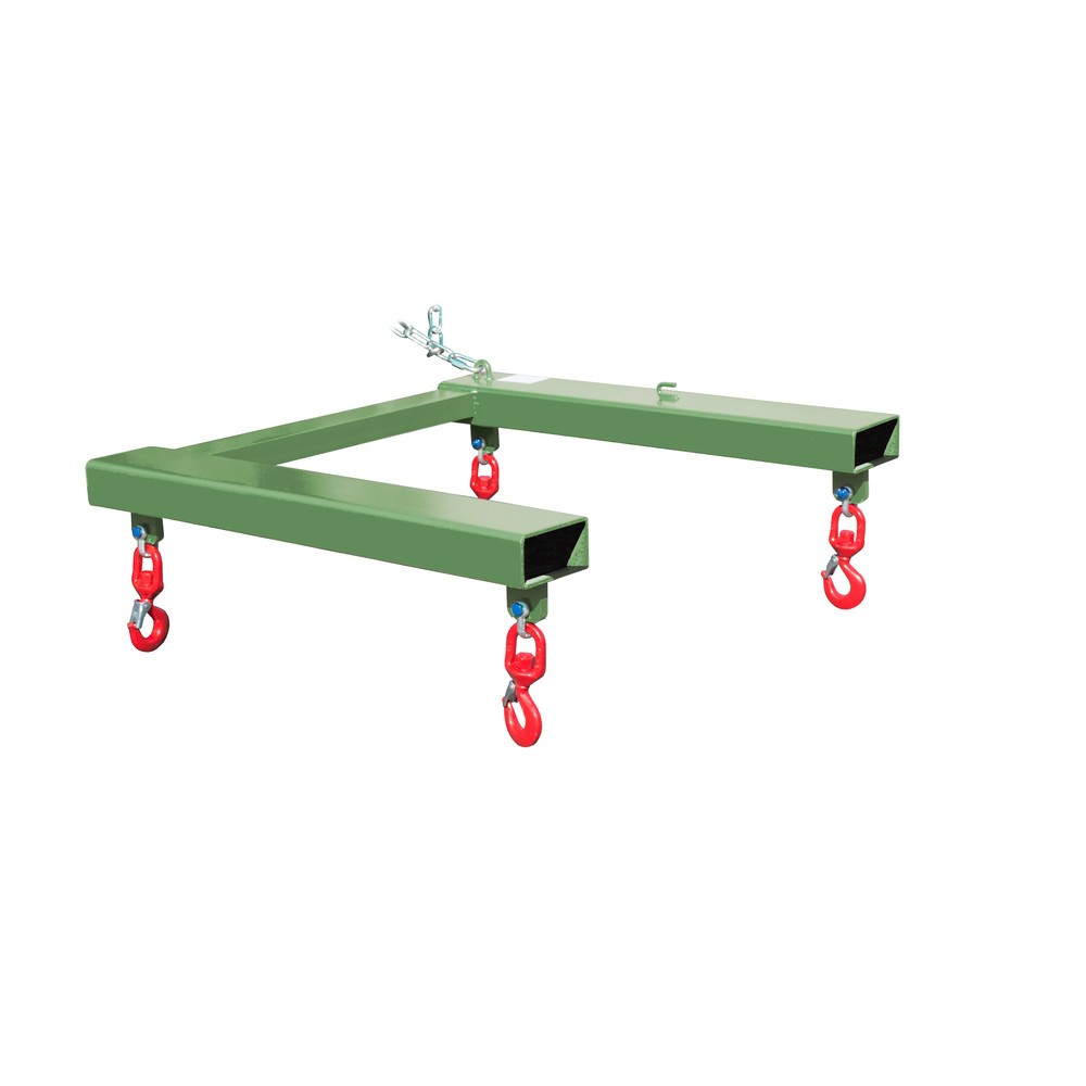 Número de imagen del producto 1: Bauer® Travel para BIG BAG, carretilla elevadora con 4 ganchos giratorios, capacidad de mercancía 1.250 kg, pintado, RAL 6011 verde reseda