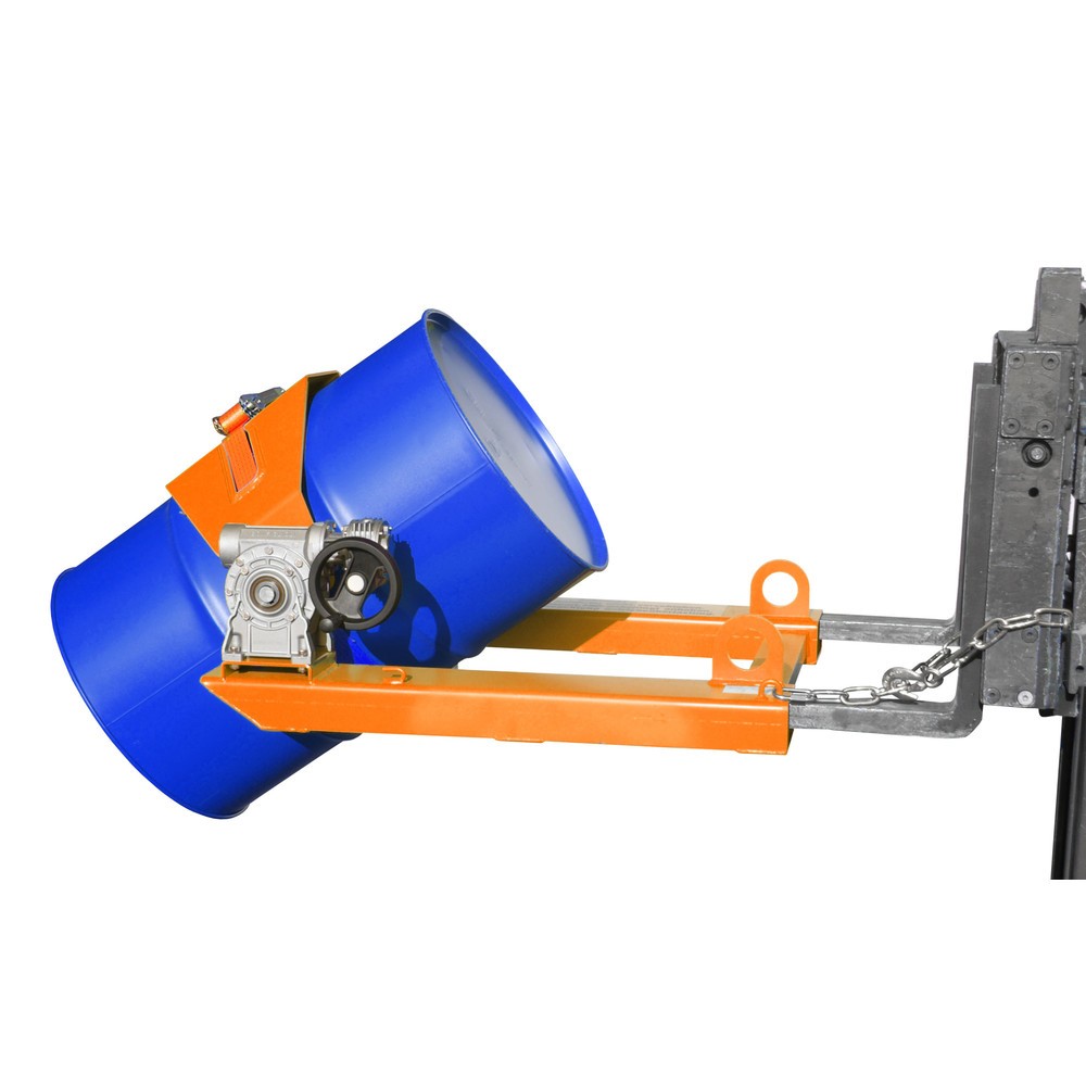 Número de imagen del producto 1: Bauer® Volcador de bidones, c.c. 300 kg, para Ø de bidón 350-600 mm, manivela manual, RAL 2000 amarillo anaranjado