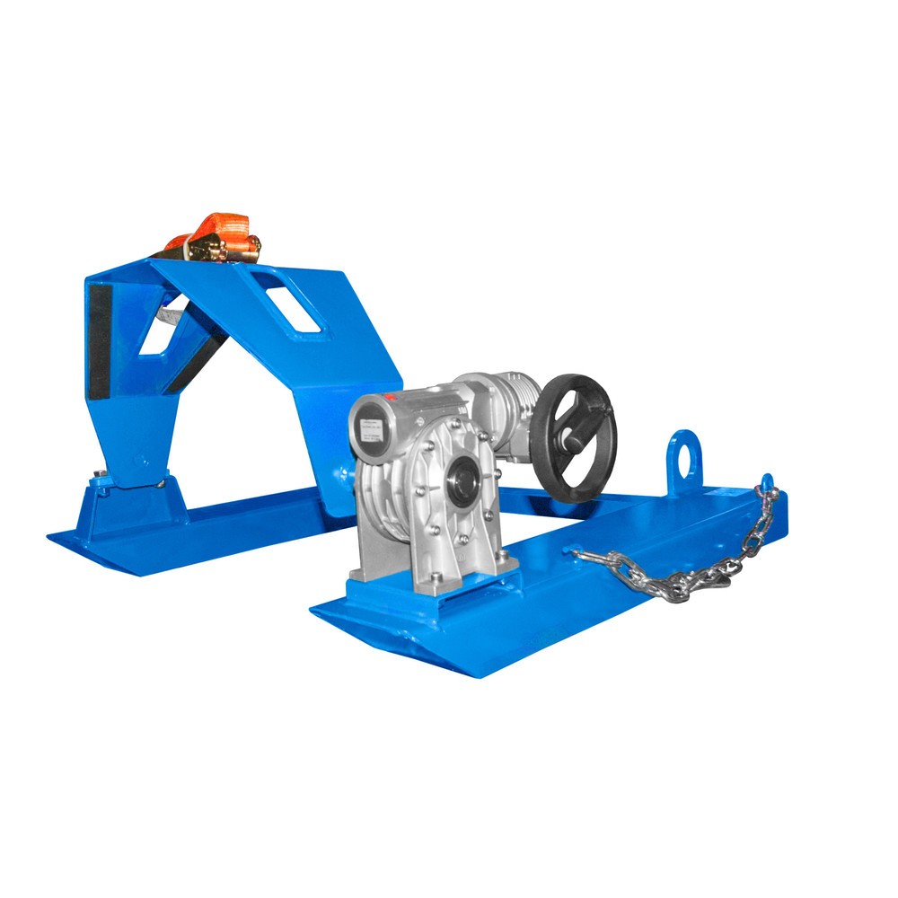 Número de imagen del producto 3: Bauer® Volcador de bidones, c.c. 300 kg, para Ø de bidón 350-600 mm, manivela manual, RAL 5012 azul celeste