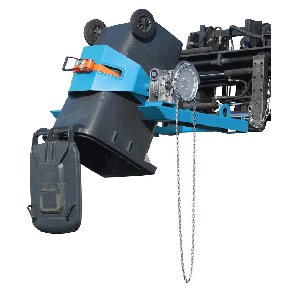 Número de imagen del producto 1: Bauer® Volcador de bidones, c.c. 300 kg, para Ø de bidón 350-600 mm, cadena sinfín, RAL 5012 azul celeste