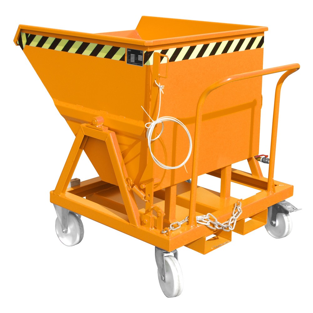 Número de imagen del producto 1: Bauer® Volquete de virutas, vaciado a ras de suelo, pintado, volumen 0,4 m³, RAL 2000 amarillo naranja