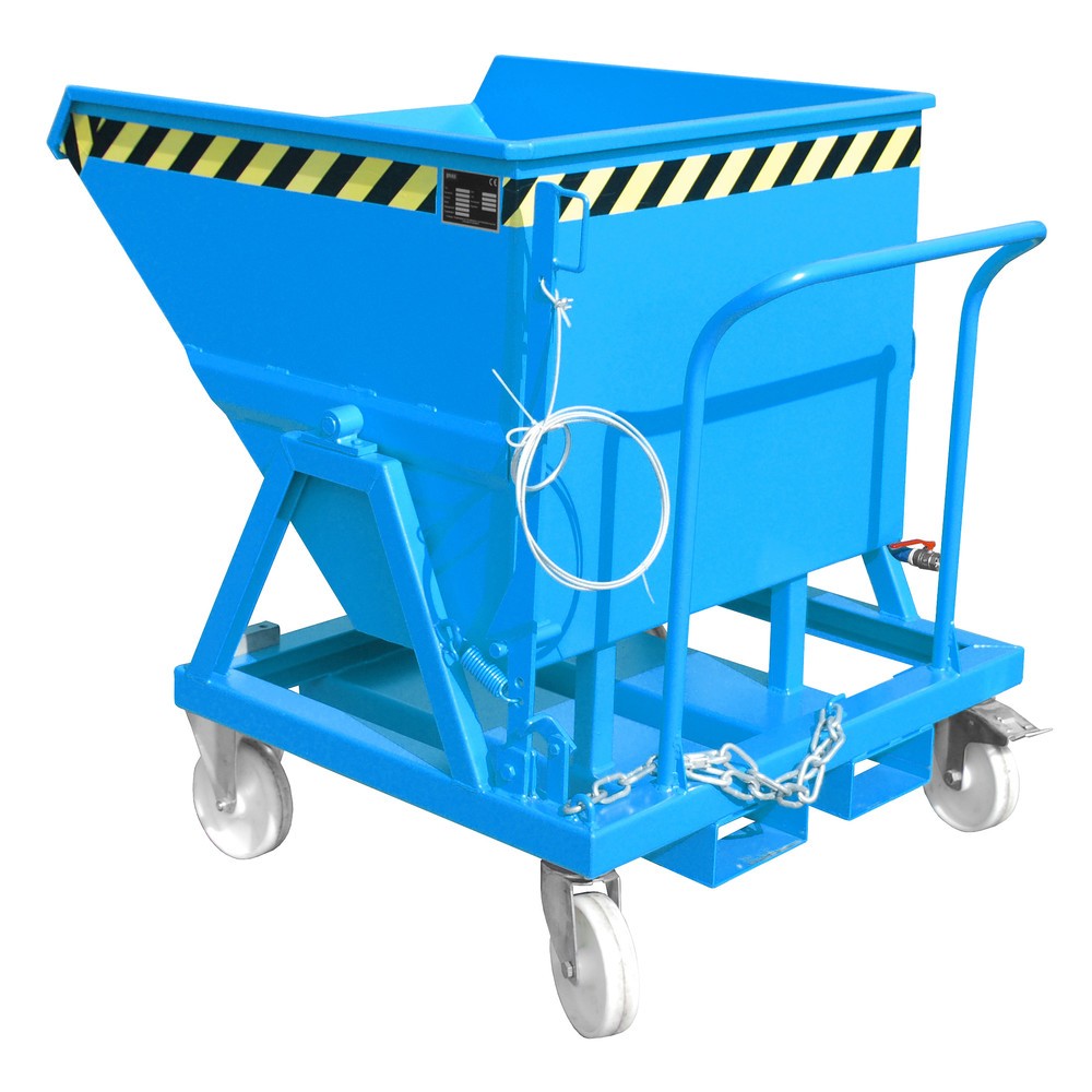 Número de imagen del producto 1: Bauer® Volquete de virutas, vaciado a ras de suelo, pintado, volumen 0,4 m³, RAL 5012 azul luminoso