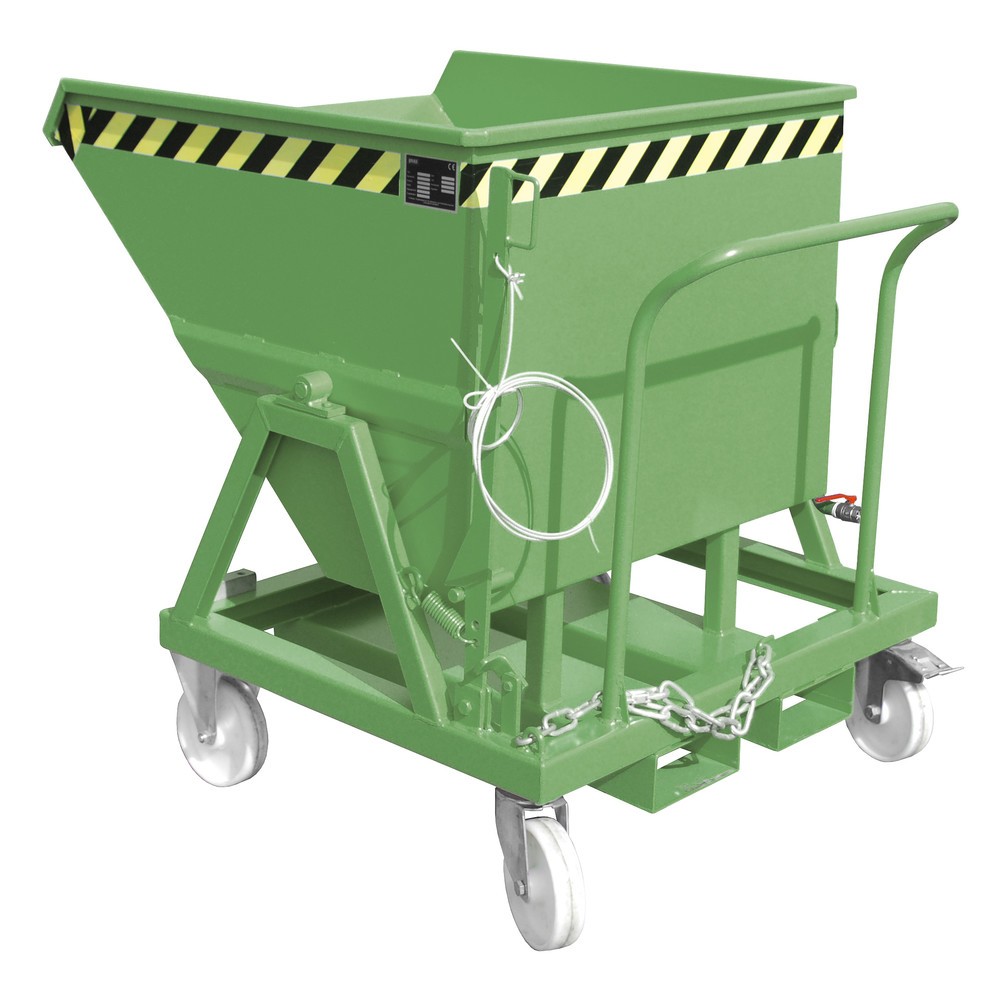 Número de imagen del producto 1: Bauer® Volquete de virutas, vaciado a ras de suelo, pintado, volumen 0,4 m³, RAL 6011 verde reseda