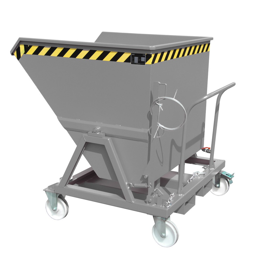Número de imagen del producto 1: Bauer® Volquete de virutas, vaciado a ras de suelo, pintado, volumen 0,7 m³, RAL 7005 gris ratón