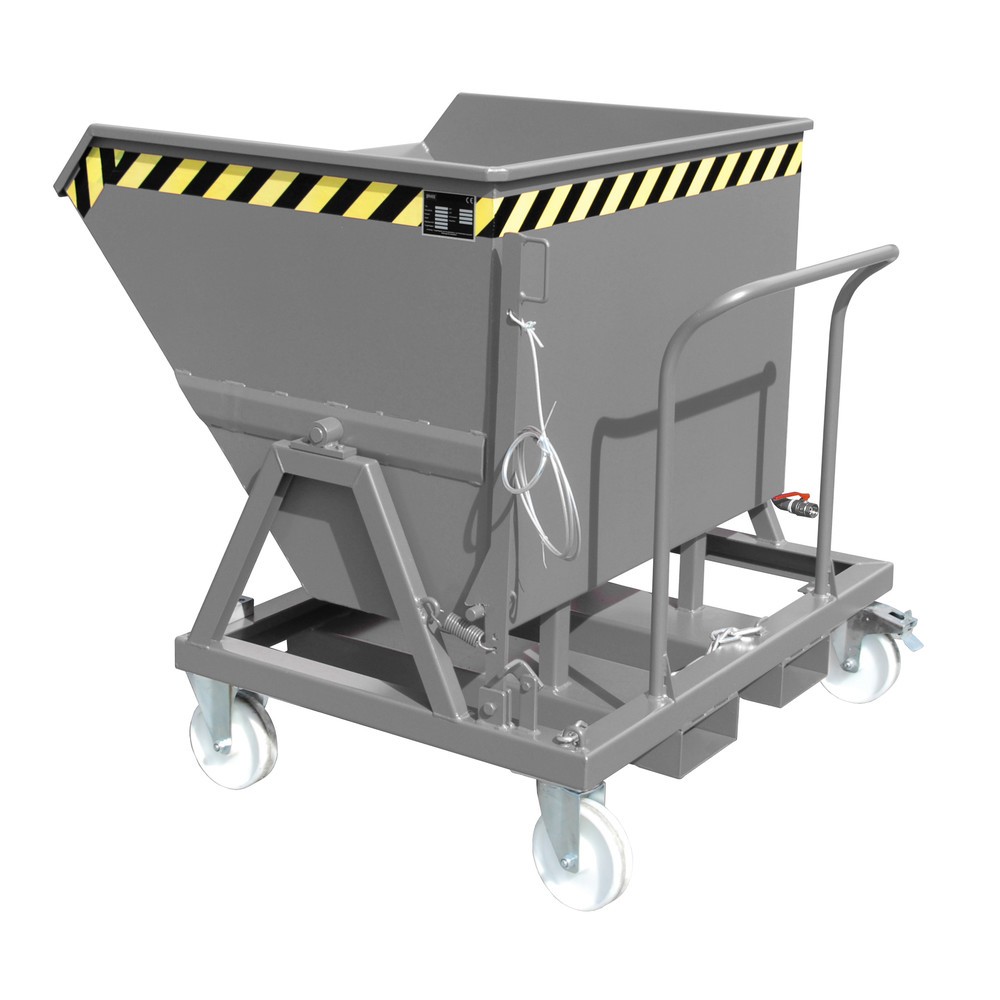 Número de imagen del producto 1: Bauer® Volquete de virutas, vaciado a ras de suelo, pintado, volumen 0,55 m³, RAL 7005 gris ratón