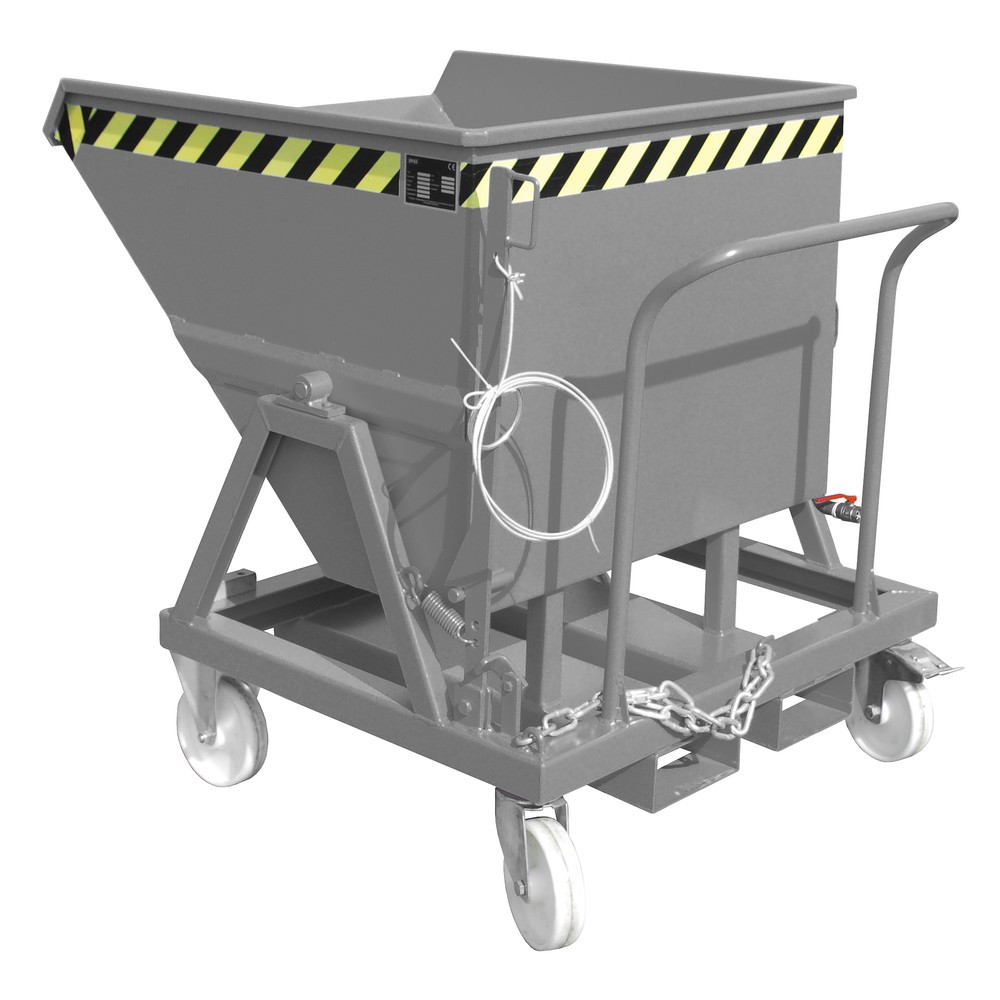 Número de imagen del producto 1: Bauer® Volquete de virutas, vaciado a ras de suelo, pintado, volumen 0,4 m³, RAL 7005 gris ratón
