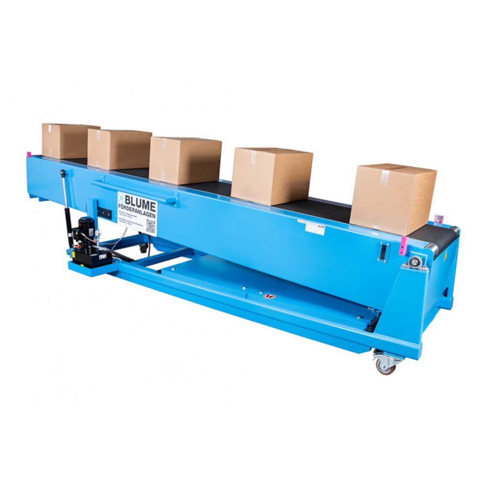 Número de imagen del producto 2: Cinta transportadora telescópica BLUME tipo WFT4, longitud básica 5 m, longitud telescópica 14 m, ancho de correa 600 mm, anchura del andamio 920 mm, altura de construcción 800 mm