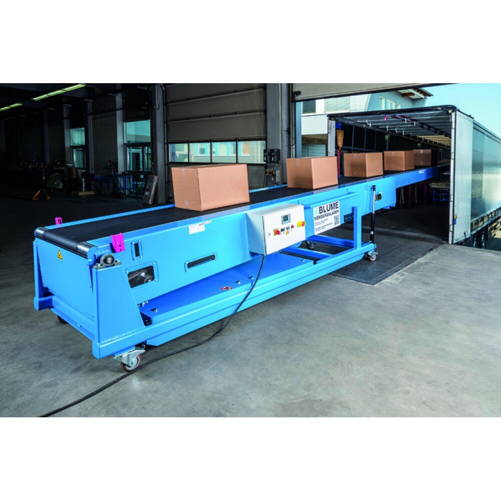 Número de imagen del producto 5: Cinta transportadora telescópica BLUME tipo WFT4, longitud básica 5 m, longitud telescópica 14 m, ancho de correa 600 mm, anchura del andamio 920 mm, altura de construcción 800 mm