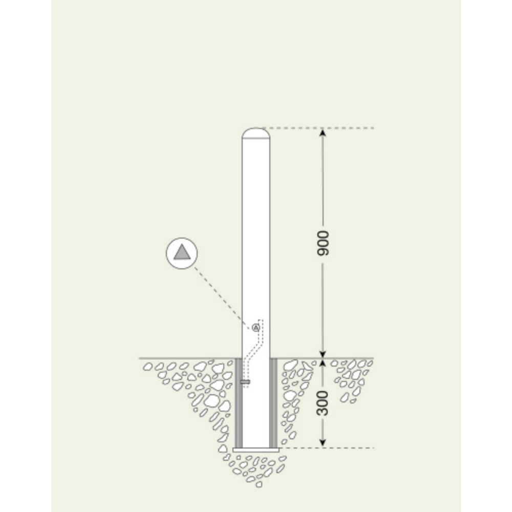Número de imagen del producto 3: BOLARDO CITY BERLIN, tubo redondo Ø 76 mm, para engarzar en hormigón incl. manguito de tierra, desmontable, cerradura triangular