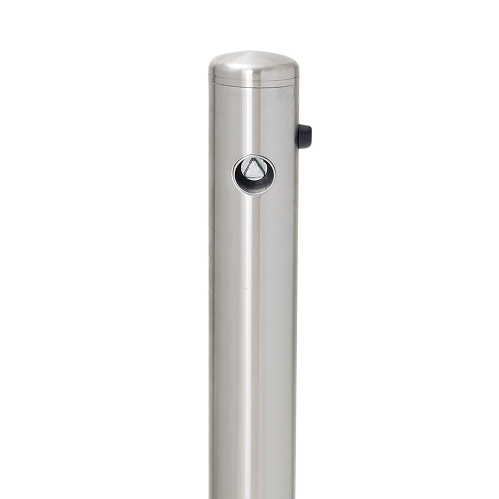 Número de imagen del producto 3: Bolardo de acero inoxidable MORAVIA MILANO, para fijar con tacos, abatible, cerradura triangular, HxØ 925 x 76 mm