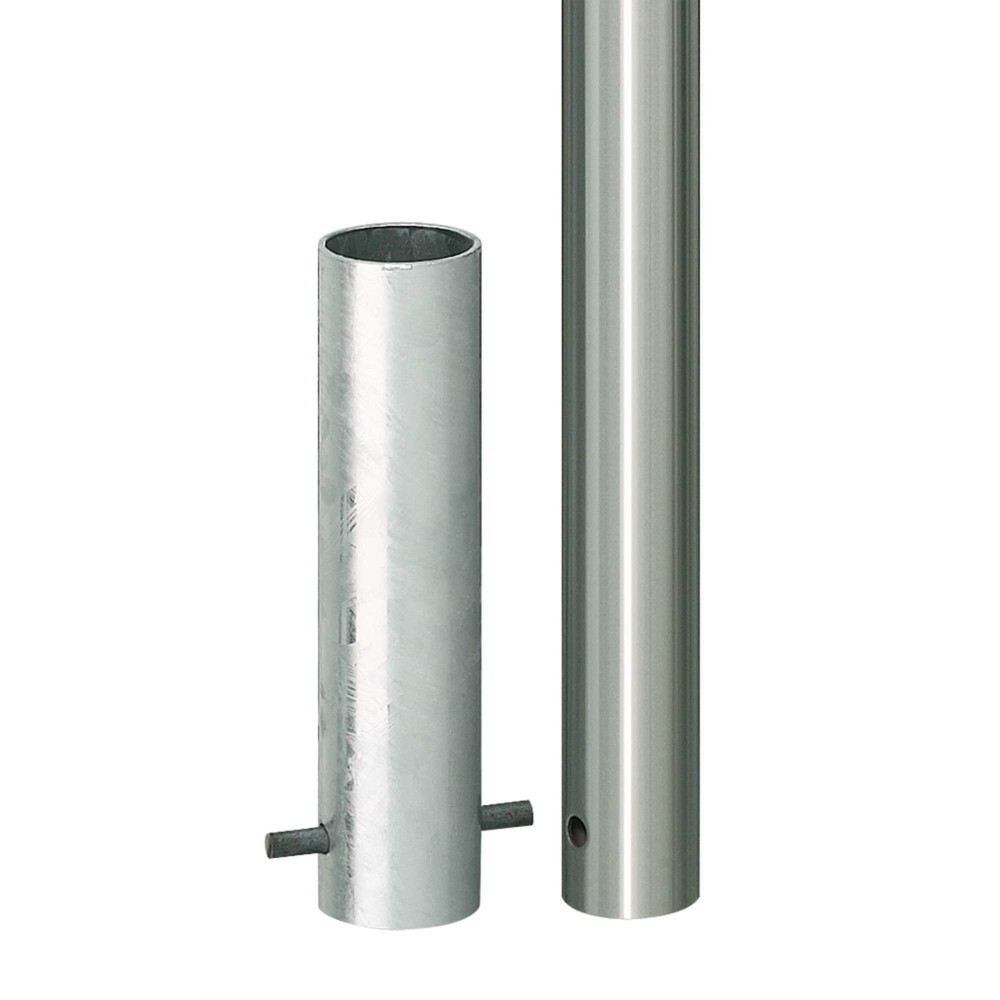 Imagen del producto: Bolardo de acero inoxidable MORAVIA MILANO, para empotrar en hormigón, HxØ 925 (+260) x 60 mm