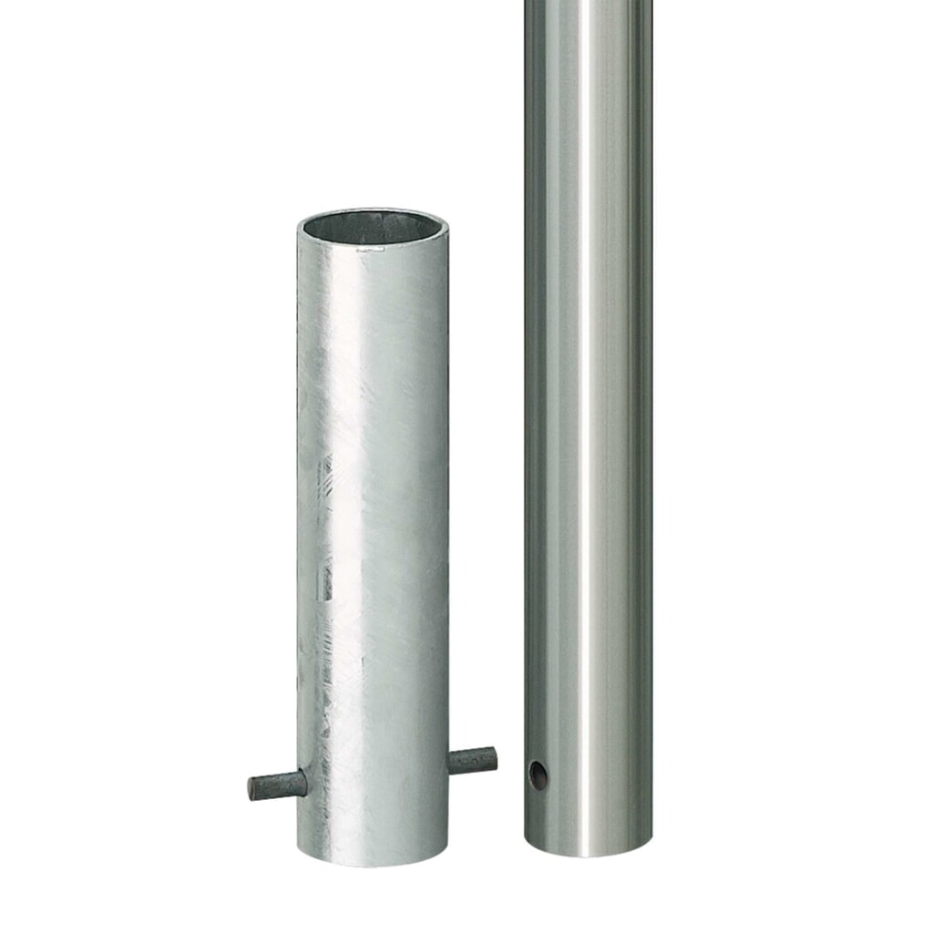Imagen del producto: Bolardo de acero inoxidable MORAVIA MILANO, para empotrar en hormigón, HxØ 925 (+260) x 60 mm