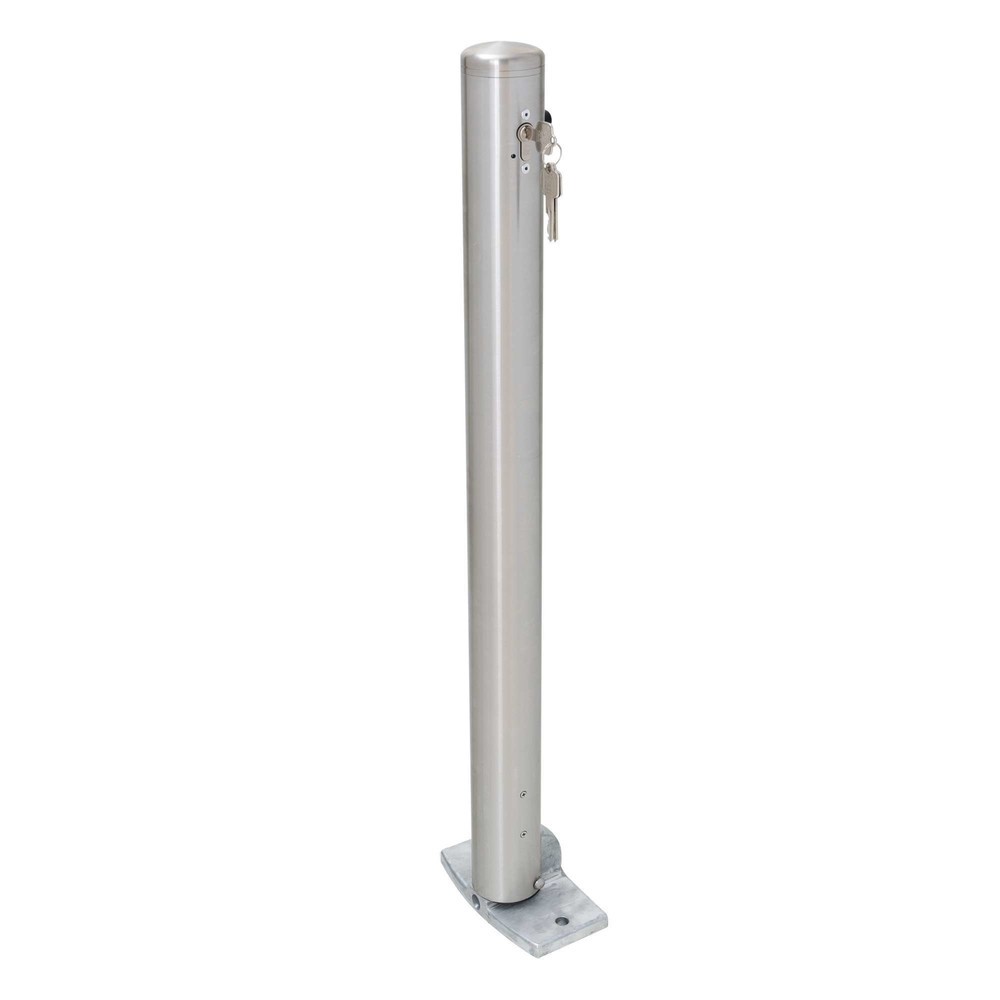 Número de imagen del producto 6: Bolardo de acero inoxidable MORAVIA MILANO, para fijar con tacos, abatible, cerradura cilíndrica, HxØ 925 x 76 mm